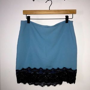 TOBI, medium, baby blue, lace mini skirt